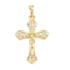 Brass Micro Pave Cubic Zirconia Pendants KK-F938-24D-G-1