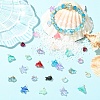 80Pcs 4 Style Transparent Glass Pendants PALLOY-YW00153-4