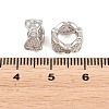 Bowknot Brass Clear Cubic Zirconia European Beads KK-B186-07P-3