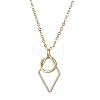 Brass Round with Rhombus Pendants Necklace NJEW-JN04698-2