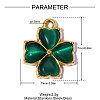304 Stainless Steel Cat Eye Pendants STAS-OY015-33G-2
