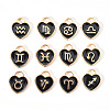 Light Gold Plated Alloy Enamel Pendants ENAM-R055-05B-1