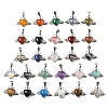 Natural & Synthetic Mixed Gemstone with Clear Cubic Zirconia Pendants G-G133-02P-1