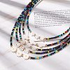 Shell & Glass Beaded Necklace for Women NJEW-JN03910-2