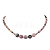 Round Natural Multicolor Tourmaline Graduated Beaded Necklaces NJEW-JN05952-02-2