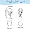120Pcs 304 Stainless Steel Lobster Claw Clasps with 120Pcs Open Jump Rings STAS-SC0004-89-2
