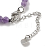 Natural Amethyst Round & Synthetic Non-magnetic Hematite & White Shell Beaded Bracelets for Women BJEW-K251-02F-4