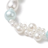 Glass Shell Pearl & ABS Plastic Imitation Pearl Beaded Bracelets for Women BJEW-JB10597-3