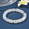 Column Natural Quartz Crystal Rock Crystal Beads Stretch Bracelets for Women Men BJEW-A148-01A-27-2