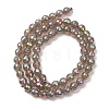 Electroplated Natural Agate Beads Strands G-B191-A07-6mm-03-4