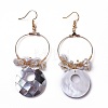 Pearl Chip Beads Dangle Earrings EJEW-L218-09A-2