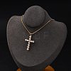 PVD Vacuum Plating 304 Stainless Steel & Plastic Pearl Cross Pendant Round Snake Chain Necklaces for Women STAS-Z114-20G-3