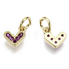 Brass Micro Pave Cubic Zirconia Charms KK-N227-33G-NF-2