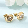 6 Pairs 304 Stainless Steel Pave Cubic Zirconia Stud Earrings SA-CBADCF0-04GP-04-2