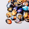 Starry Sky Printed Glass Oval Cabochons GGLA-N003-18x25-D-1
