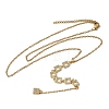Brass Micro Pave Clear Cubic Zirconia Geometric Pendant Y Tassel Necklaces NJEW-P350-01C-G-4