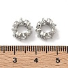 Teardrop & Flower Brass Clear Cubic Zirconia European Beads KK-D228-08P-2