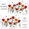 3 Sheets 3 Styles Flower PVC Waterproof Decorative Stickers DIY-WH0404-038-2