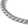 201 Stainless Steel Curb Chain Bracelet with 304 Stainless Steel Clasps for Men Women BJEW-M235-02A-P-2