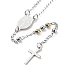 202 Stainless Steel Rosary Bead Necklaces NJEW-D060-01E-GP-3