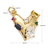 Brass Micro Pave Colorful Cubic Zirconia Pendants ZIRC-L100-115G-7