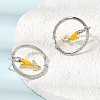 Brass Micro Pave Cubic Zirconia Stud Earrings EJEW-G471-04P-3