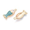 Brass with Enamel Pendants KK-T073-38G-3