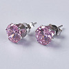 Cubic Zirconia Stud Earrings EJEW-I209-09-8mm-2
