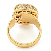 Brass Micro Pave Clear Cubic Zirconia Letter Open Cuff Ring for Women RJEW-M173-01G-G-3