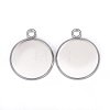 304 Stainless Steel Pendant Cabochon Settings X-STAS-F191-14S-G-3