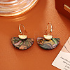 Brass & Paua Shell Dangle Earrings WG60023-04-1