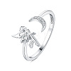 925 Sterling Silver Micro Pave Cubic Zirconia Cuff Rings WG61A38-01-2