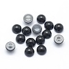 Natural Dyed & Heated Black Agate Cabochons X-G-P393-R02-4mm-1