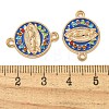 Alloy Micro Pave Colorful Cubic Zirconia Holy Virgin Mary Connector Charms with Enamel FIND-Z061-06G-02-3