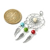 2Pcs 2 Styles Synthetic Turquoise Dyed Big Pendants PALLOY-JF02309-01A-2