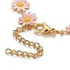 Enamel Daisy Link Chains Bracelet BJEW-P271-01G-05-4