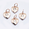 Brass Micro Pave Cubic Zirconia Charms LS-RB-I078-67RG-NR-1