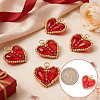 5Pcs Glass Pendants PALLOY-SZ00068-3