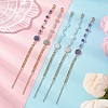 Round & Square Natural Gemstone Beads Link Bracelets BJEW-JB13487-2
