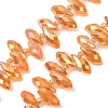 Electroplate Glass Faceted Teardrop Beads Strands EGLA-D014-09-1