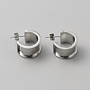 Stainless Steel Round Stud Earring Finding STAS-WH0016-55P-1