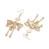 201 Stainless Steel Butterfly Pendants Dangle Earrings EJEW-TA00450-4