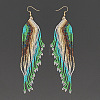 Bohemian Handmade Glass Seed Beads Wing Tassel Dangle Earrings EH5379-2