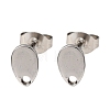Non-Tarnish 304 Stainless Steel Stud Earring Findings X-STAS-R063-38-3