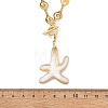 Ocean Natural Shell Brass Starfish Pendant 304 Stainless Steel Spiral Link Chain Necklaces for Women NJEW-JN06396-4