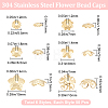 300pcs 6 styles 304 Stainless Steel & Brass Bead Caps STAS-BBC0002-51-2
