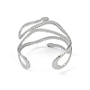 Snake Alloy Cuff Torque Bangles for Women BJEW-K260-01P-3