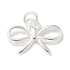 925 Sterling Silver Bowknot Charms with Jump Rings and 925 Stamp STER-R002-01S-1