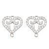 Brass Micro Pave Clear Cubic Zirconia Connector Charms CU-CBA7BFE-03H-P-1