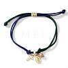 Handmade Adjustable Brass Cord Charm Bracelets OH6881-10-1
